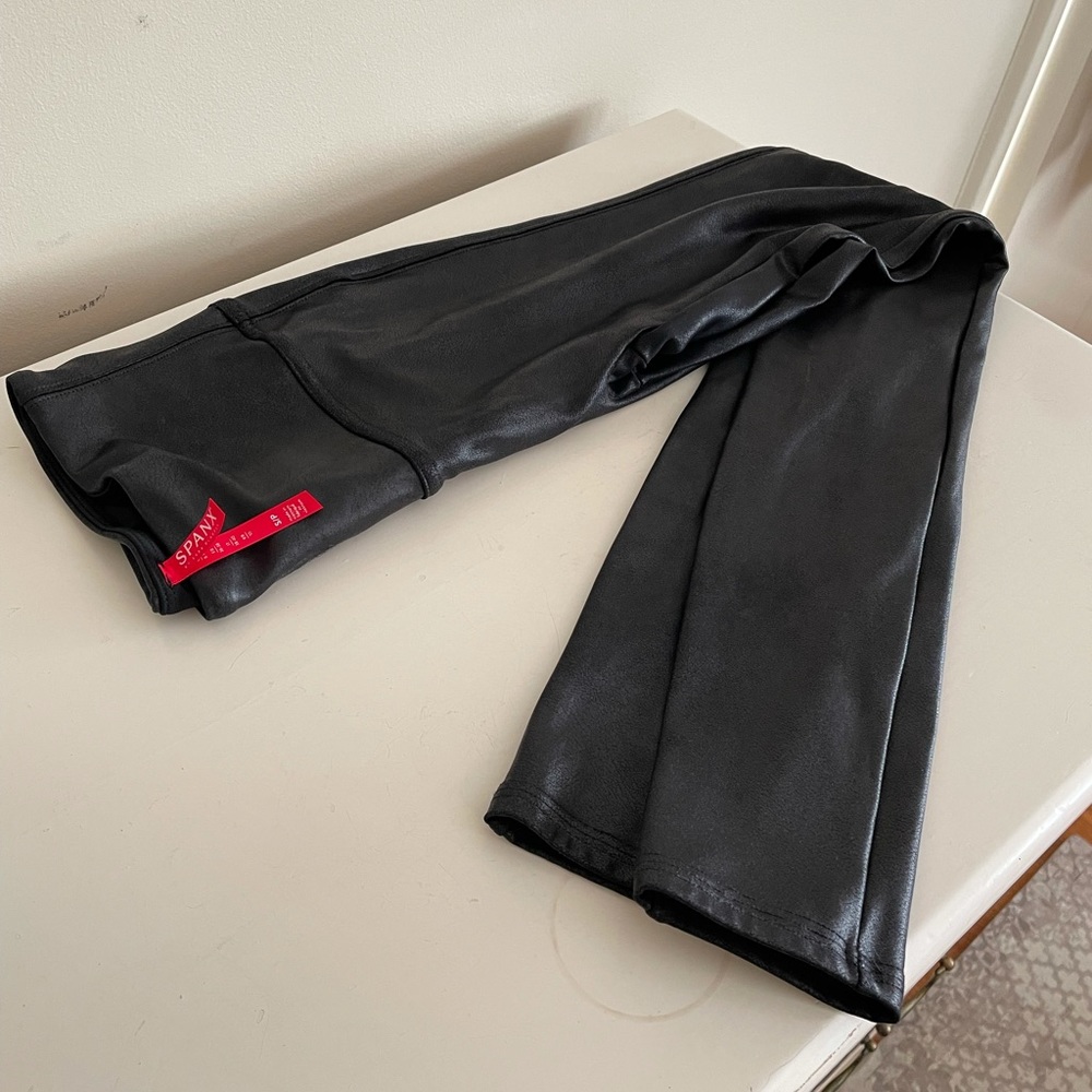 EUC Spanx Faux Leather Leggings, Size Small